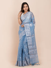 KAVVYA ASH BLUE ORGANZA SAREE
